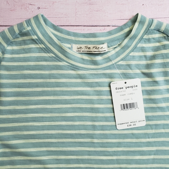 We The Free | Night Sky Stripe Tee in Sage Combo - Picture 10 of 14